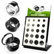 4amie0l7 display w black ion plated steel screw fit flesh tunnel ear lobe piercing