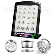 4amie0z display w steel screw fit flesh tunnel laser cut out bioh ear lobe piercing