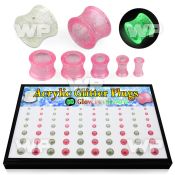 4amiell display tray 70 pcs of dual use acrylic flesh tunnels ear lobe piercing