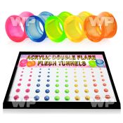 4amies0 display box 70 pcs of semi transparent acrylic double ear lobe piercing