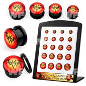 4amiet0 display w black acrylic plug external screw fittribal dra ear lobe piercing