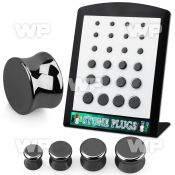 4amieyp display w double flared hematite stone plug size 4mm 12 ear lobe piercing