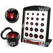 4amiez9 display w acrylic screw fit plug black widow spider logo ear lobe piercing