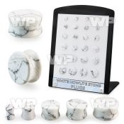 4amikke white howlite stone double flared plugs 24pcs