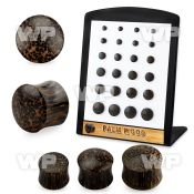 4amikkp palm tree wood double flared plugs 24 pcs