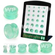 4amikps green fluorite stone double flared plugs 24pcs