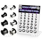 4amiyt display 35 pcs of black ion plated 316l steel single ear lobe piercing