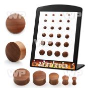 4amo3 display w double flare sawo wood plugs size 3mm to 12mm ear lobe piercing