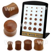 4amor display w teak wood double flared plugs size3mm 12mm ear lobe piercing