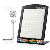 4au3g6 display w silver l shaped nose studs 0 8mm 1 5mm clear nose piercing