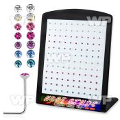 4au3jjep 925 silver nose pins round crystal tops