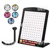 4au3r6k display w black ion plated surgical steel nose screw spir nose piercing