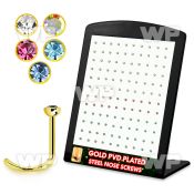4au3r6z display w gold ion plated surgical steel nose screw spira nose piercing