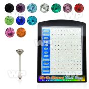 4au44r display w silver 925 nose bone 1 5mm round crystal tops nose piercing