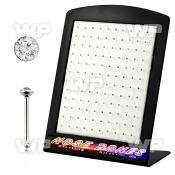 4au46 display w silver 925 nose bone 1 5mm round crystal tops nose piercing