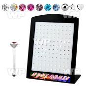 4au4j display w silver 925 nose bone 1 5mm tops out crystal nose piercing