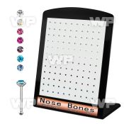 4au4jy display w silver 925 nose bone 1 5mm round crystal tops nose piercing