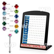 4au4m4r display w silver 925 nose bone 1 5mm round prong set cry nose piercing