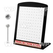 4au4m6 display w silver 925 nose bone 1 5mm round prong set cry nose piercing