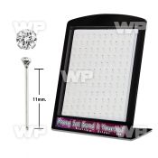 4aunm6 display of 120 pcs of silver 925 un bent nose stud 1 5mm belly piercing