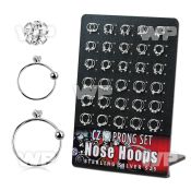 4auxje9 display 60 pieces of silver 925 noose hoops 0 6mm closur nose piercing