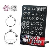 4auxjet display 60 pieces of silver 925 noose hoops 0 6mm closur nose piercing