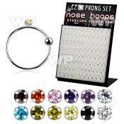 4auxjfek board w silver 925 nose rings closure ball 1 5mm prong nose piercing