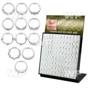 4auxjfet display w 30 pcs of sterling silver fake septum rings septum piercing
