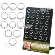 4auxjkp display w 24 pcs of clear bio flex labret studs push in septum piercing