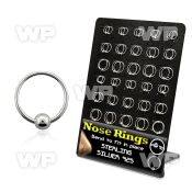 4auxjy board w silver 925 nose ring s ball 0 6mm an outer diam nose piercing