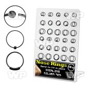 4auxme board w black plated silver 925 nose ring s out ball nose piercing