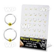 4auxms display w silver 925 nose ring s out ball 0 6mm an nose piercing