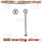 4b2000 silver 925 nose bone 1 5mm ball shaped top nose piercing