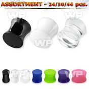 4b200e acrylic double flared saddle plug in solid colors ear lobe piercing