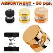 4b20ez of ion plated steel magnetic fake plups out o ring belly piercing