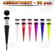 4b20kp of magnetic acrylic uv fake tapers o ring s in mixed colo belly piercing