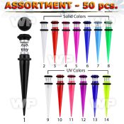 4b20kp of magnetic acrylic uv fake tapers o ring s in mixed colo belly piercing
