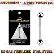 4b20ll surgical steel tongue bars 1 6mm 6mm balls length 5 8 eyebrow piercing