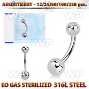 4b20lz steel belly bananas 1 6mm 5mm 6mm normal high polished belly piercing