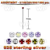 4b20se silver 925 un bent nose stud 1 5mm round prong set cz sto belly piercing