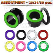 4b20st 20 to 30 pcs of acrylic screw fit flesh tunnel plugs col ear lobe piercing