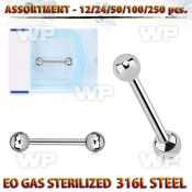 4b20tk surgical steel nipple barbells 1 6mm 5mm balls length nipple piercing