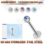 4b20ts of 316l steel labret studs 1 2mm 3mm press fit jewel bal lower lip piercing