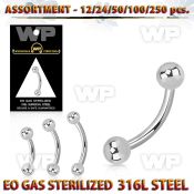 4b20yt surgical steel micro bananas 1 2mm 3mm balls length 5 16 eyebrow piercing