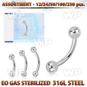 4b20yt surgical steel micro bananas 1 2mm 3mm balls length 5 16 eyebrow piercing