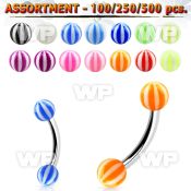 4b2e00 surgical steel micro bananas 1 2mm 3mm acrylic checker eyebrow piercing