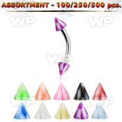 4b2e09 surgical steel micro bananas 1 2mm 3mm acrylic checker eyebrow piercing