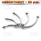 4b2e96 surgical steel micro bananas 2mm cones eyebrow piercing