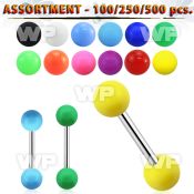 4b2e9p surgical steel tongue bars 1 6mm 6mm solid acrylic balls tongue piercing