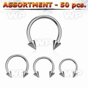 4b2eep surgical steel cbr horseshoe 1 6mms 5mm cones belly piercing